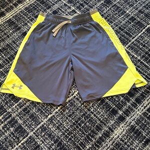 Under Armour Kid’s Athletic Shorts in Gray and Yellow